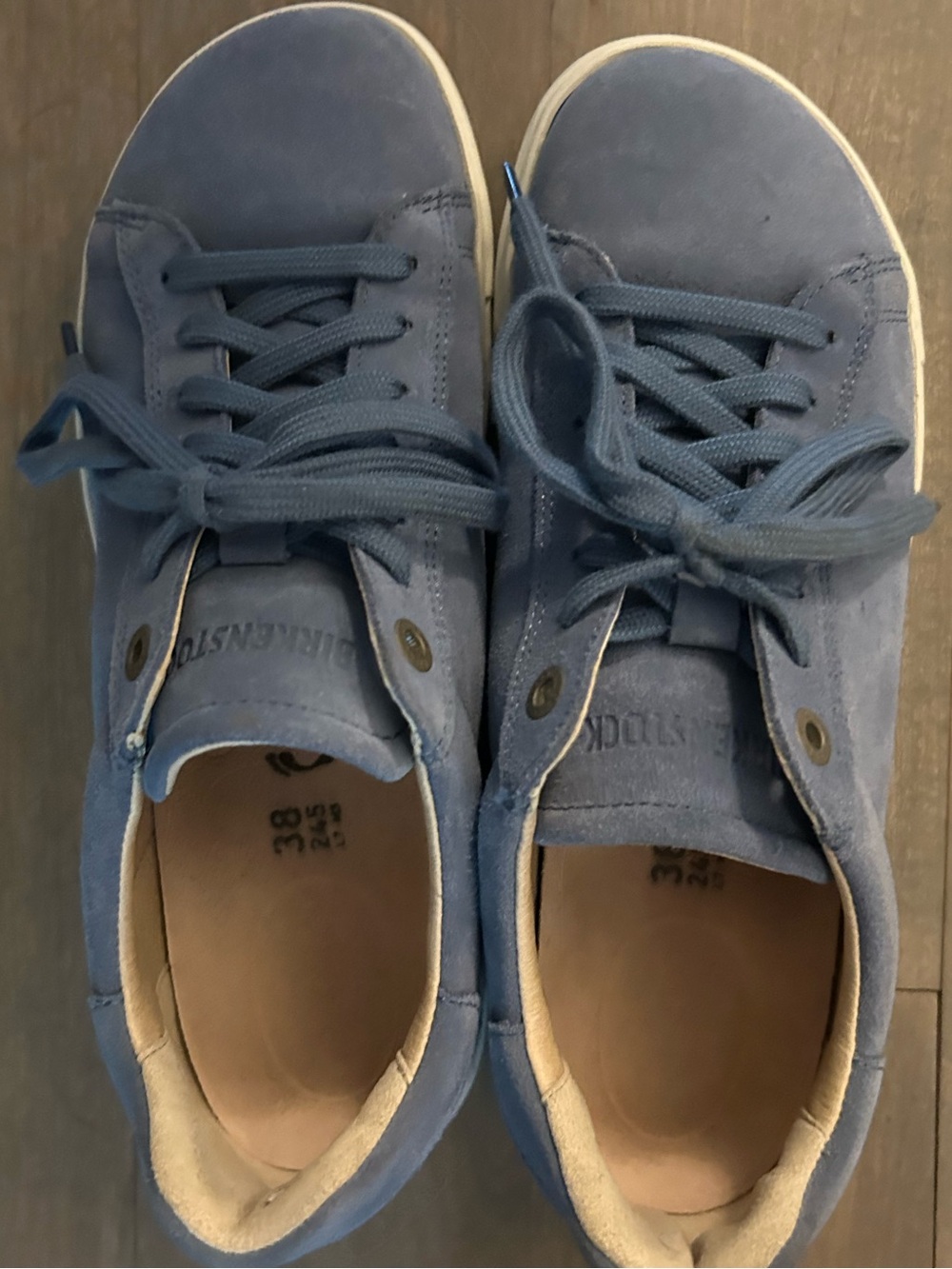 Birkenstock Light Blue Suede Lace-Up Sneakers